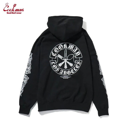 ZIP UP HOODIE CUTLERY - BLACK