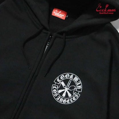 ZIP UP HOODIE CUTLERY - BLACK
