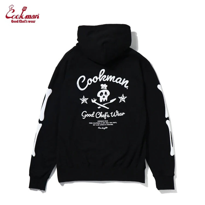ZIP UP HOODIE SKULL - BLACK