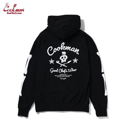 ZIP UP HOODIE SKULL - BLACK